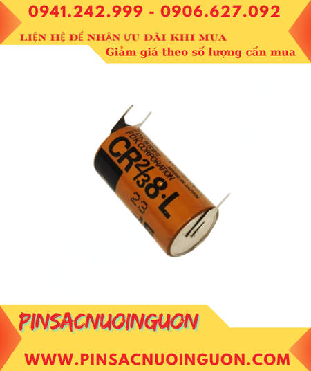 FUJI CR2/3 8.L; Pin nuôi nguồn FUJI CR2/3 8.L lithium 3v 2/3A 1900mAh chính hãng, Xuất xứ NHẬT
