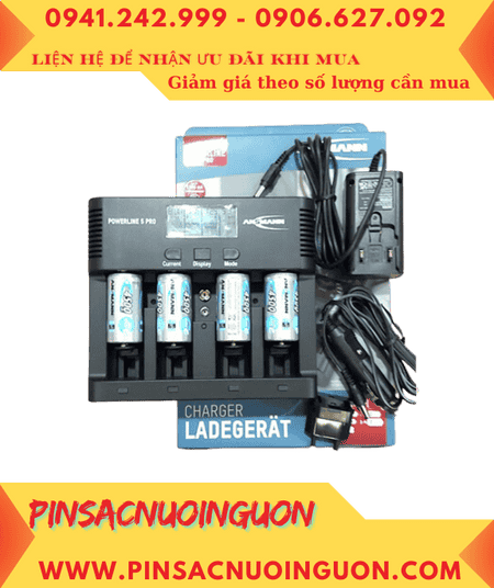 Ansman Powerline 5Pro _Bộ sạc pin Powerline 5Pro kèm 4 pin sạc C Ansman C4500mAh 1.2v chính hãng