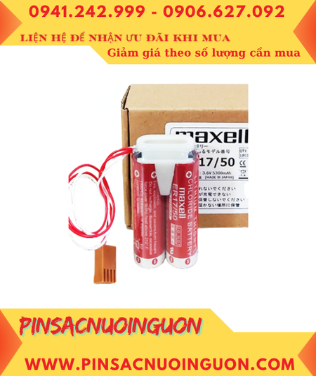 Maxell 2ER17/50; Pin nuôi nguồn PLC Maxell 2ER17/50 lithium 3.6v 5500mAh _Made in Japan