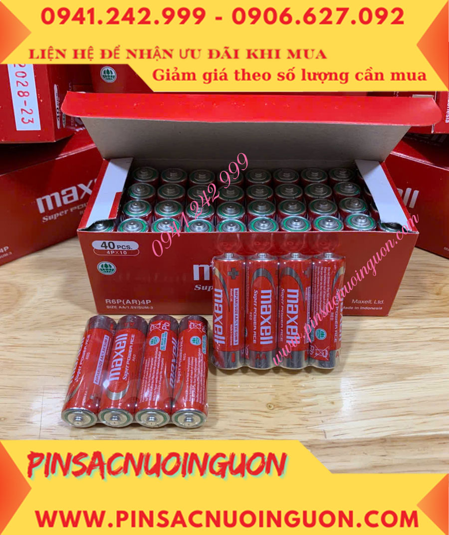 COMBO 1HỘP=40viên Pin AA 1.5v Maxell R6P(AR)4P SUM-3 Super Power ACE _Giá chỉ 109.000đ/ Hộp