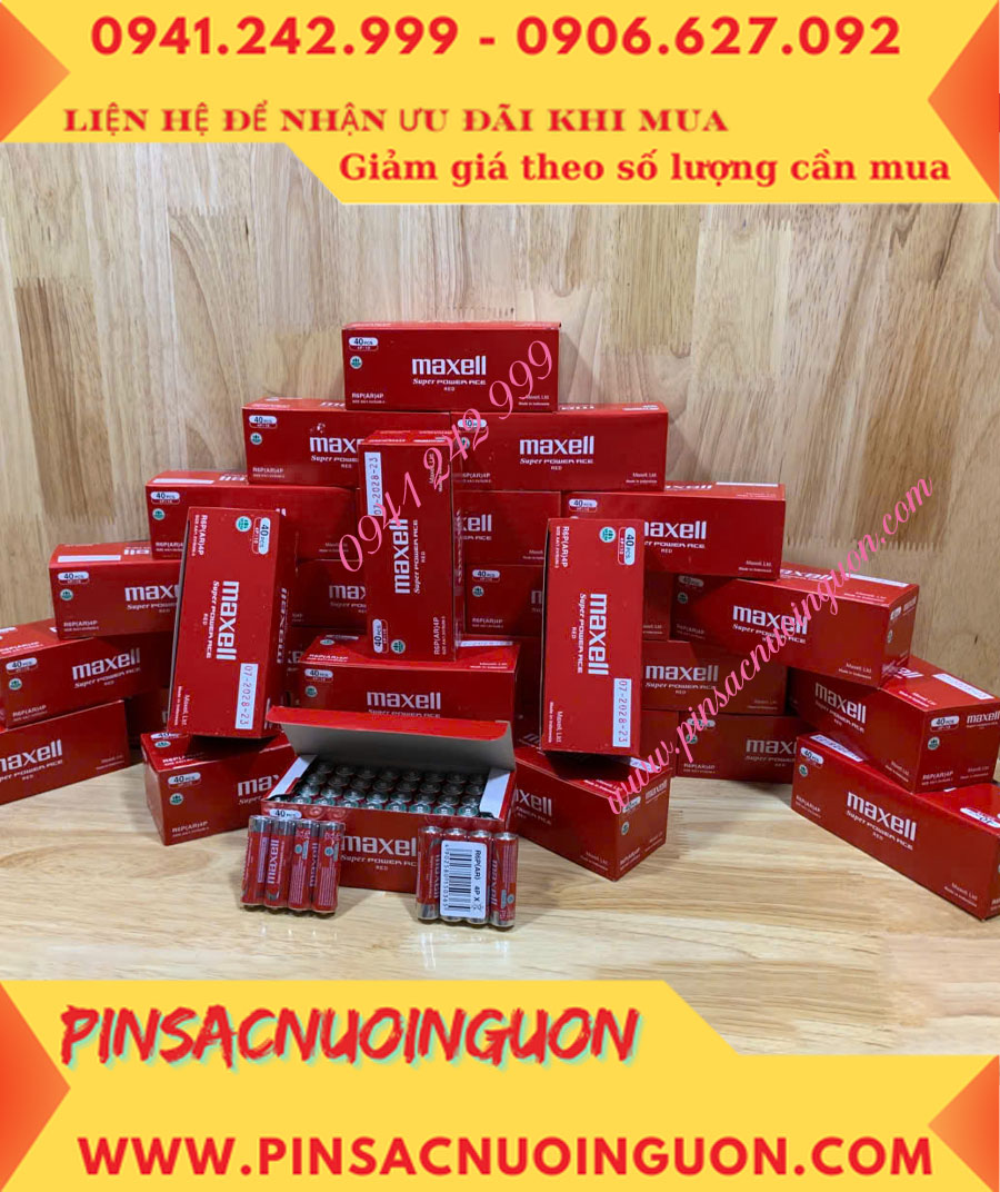 COMBO 1HỘP=40viên Pin AA 1.5v Maxell R6P(AR)4P SUM-3 Super Power ACE _Giá chỉ 109.000đ/ Hộp