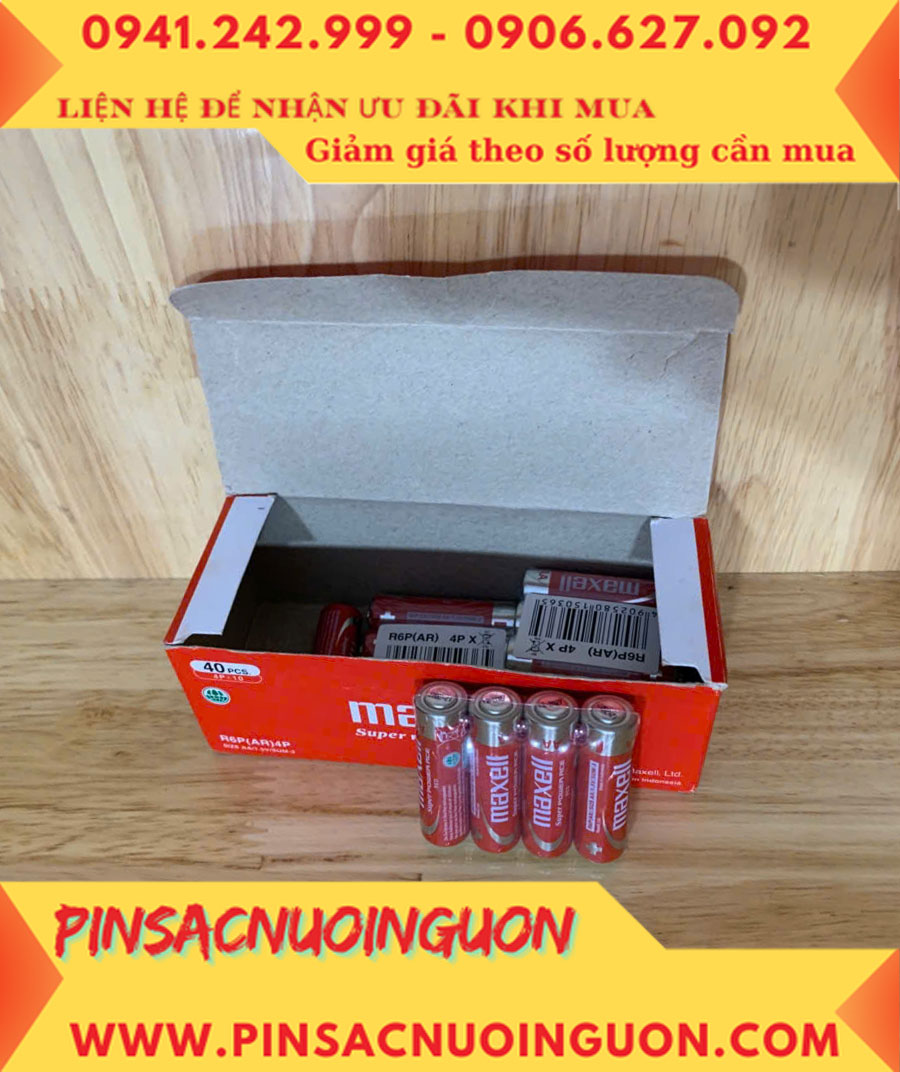 COMBO 1HỘP=40viên Pin AA 1.5v Maxell R6P(AR)4P SUM-3 Super Power ACE _Giá chỉ 109.000đ/ Hộp