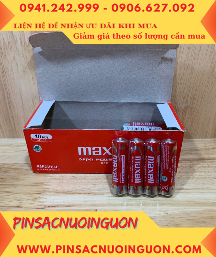COMBO 1HỘP=40viên Pin AA 1.5v Maxell R6P(AR)4P SUM-3 Super Power ACE _Giá chỉ 109.000đ/ Hộp
