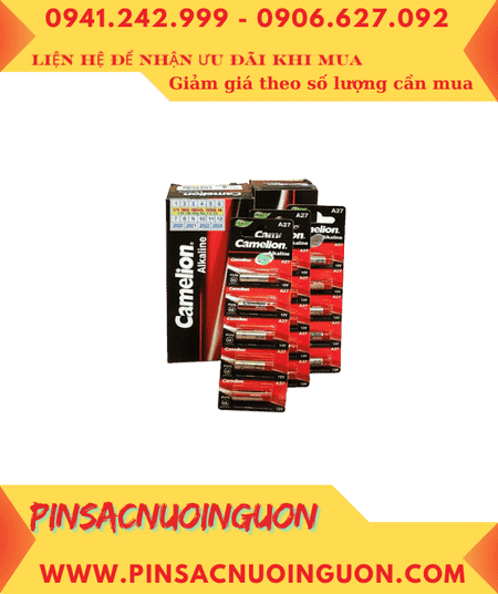 COMBO mua 1 HỘP 10vỉ 5viên Pin 12v Remote Camelion A27-27A chính hãng _Giá chỉ 399.000đ/50viên