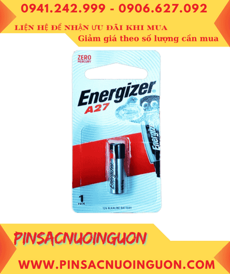 Pin 12V _Pin A27 _Pin Energizer A27; Pin 12v Alkaline Energizer A27 Pin Remote (Loại Vỉ 1viên)