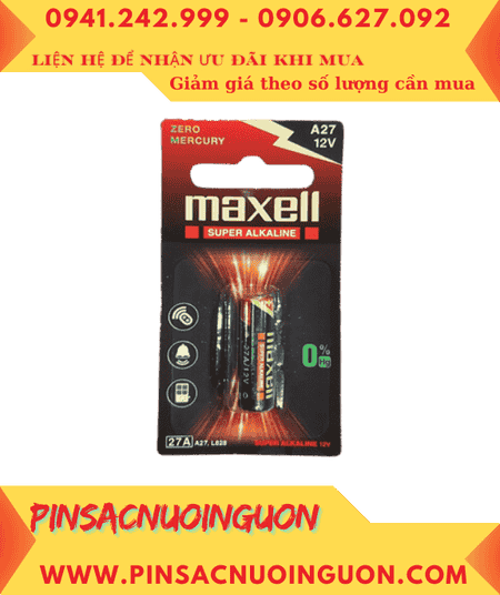 Pin Maxell A27 Pin L828F; Pin 12v Remote điều khiển Maxell 27A A27 27AE chính hãng (Loại vỉ 1viên)