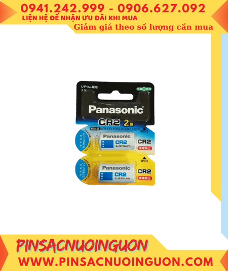 Panasonic CR2  CR-2W/2P  CR15H270 Pin 3v Lithium thị trường Nội địa Nhật -vỉ pin Chữ Nhật ( Vỉ 2viên)