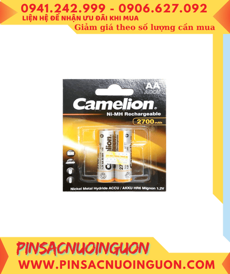 Camelion NH-AA2700BP2; Pin sạc AA2700mAh 1.2v Camelion NH-AA2700BP2 chính hãng _Vỉ 2viên