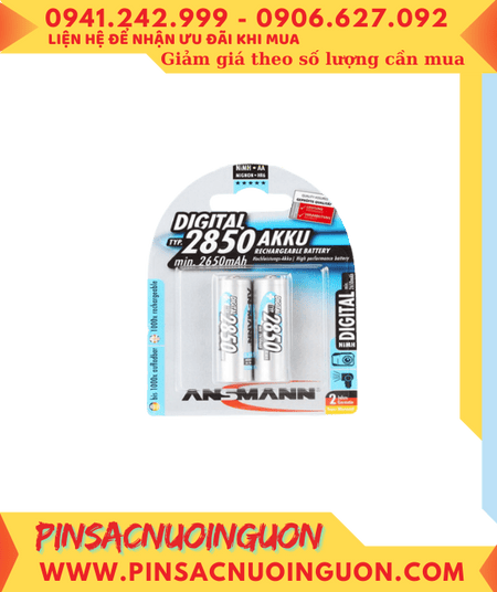 Ansman HR6, AA2850mAh; Pin sạc AA 1.2v Ansman HR6, AA2850mAh chính hãng (Loại vỉ 2viên)