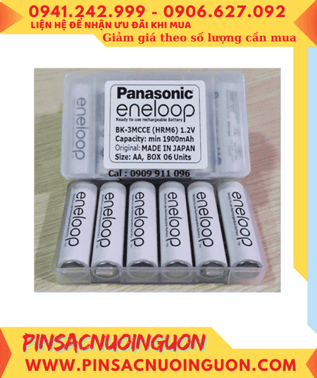 Panasonic Eneloop BK-3MCCE (Box/Hộp 6viên) Pin sạc AA1900mAh 1.2v _Xuất xứ Nhật /Bảo hành 6tháng