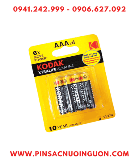 Kodak LR03 MN2400, Pin đũa AAA 1.5v alkaline Kodak LR03 MN2400 chính hãng (Loại vỉ 4viên)