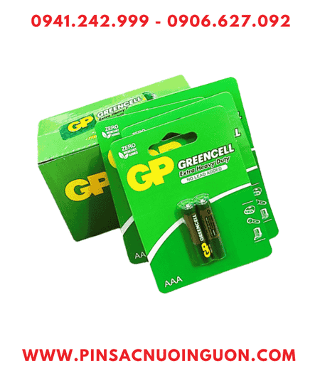 COMBO 01hộp 10vỉ=20viên (Loại vỉ 2viên) Pin AAA 1.5v GP GreenCell 24G-2U2 Extra Heavy Duty _Giá 138.000đ/Hộp