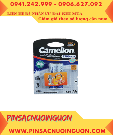 Camelion NH-AA2700LBP2; Pin sạc AA2700mAh 1.2v Camelion NH-AA2700LBP2 LockBox (Loại vỉ 2viên)