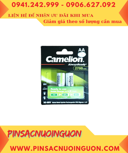 Camelion NH-AA2700ARBP2 _Pin sạc AA 1.2v 2700mAh Camelion AlwaysReady NH-AA2700ARBP2 (MẪU MỚI)