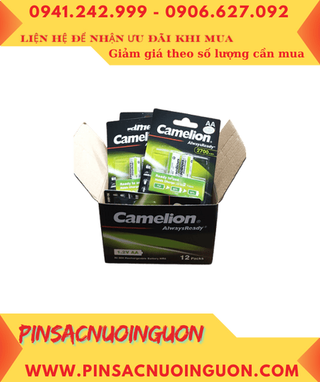 COMBO 01hộp Pin sạc AA 1.2v Camelion AlwaysReady NH-AA2700ARBP2 (MẪU MỚI) _Giá chỉ 960.000/24viên