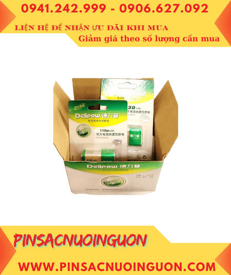 COMBO mua 01hộp=10vỉ Pin sạc 9v Delipow 9v350mAh 6HR61 chính hãng _Giá chỉ 1.150.000đ/Hộp