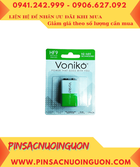 Voniko HF9, Pin sạc 9v Voniko HF9 (9v 250mAh) Min 8.4v-Max9.0v (Loại vỉ 1viên)