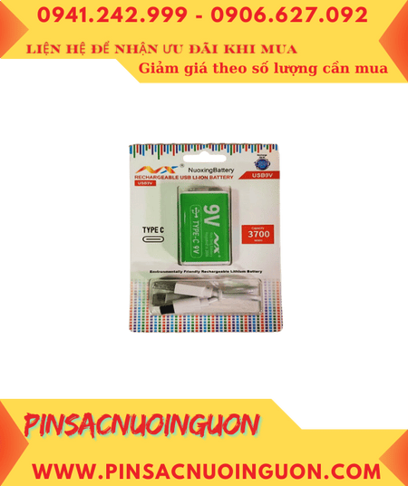 Nuoxing USB9V, Pin sạc Lithium 9V Nuoxing USB9V 3700mWh (=1000mAh) chính hãng (Vỉ 1viên)