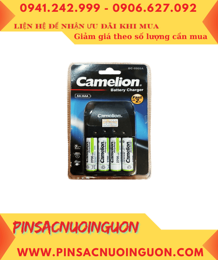 Camelion BC-0905A _Bộ sạc pin BC-0905A kèm 4 pin sạc Camelion NH-AA2700ARBP2 (AA2700mAh 1.2v)