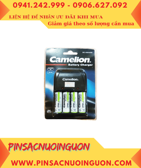 Camelion BC-0904SM, Bộ sạc pin AA kèm sẳn 4 pin sạc Camelion NH-AA2700ARBP2 AlwaysReady-1.2v