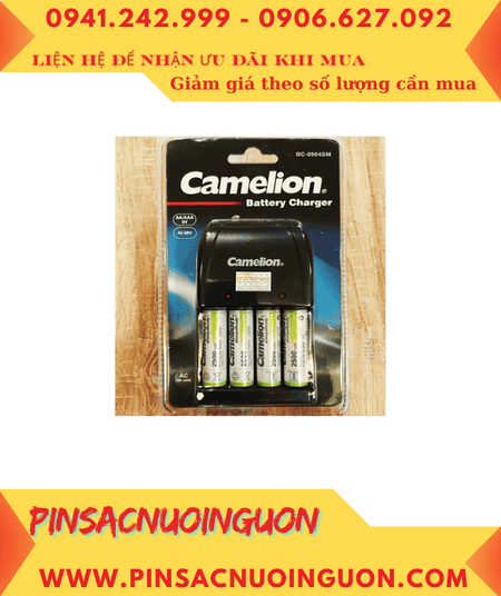 Camelion BC-0904SM _Bộ sạc pin BC-0904SM kèm 4 pin Camelion NH-AA2500ARBP2 (AA2500mAh 1.2v)
