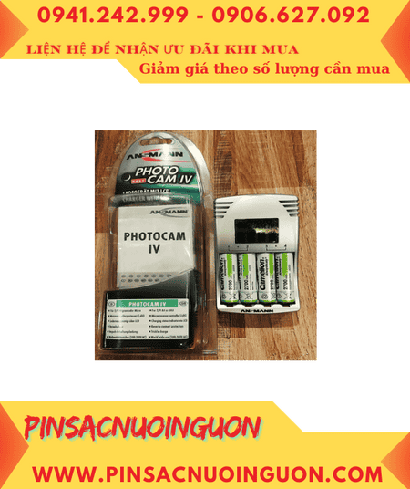 Ansman PhotoCam IV _Máy sạc 4 Pin AA, Kèm sẳn 4 Pin sạc Camelion NH-AA2700ARBP2 AlwaysReady