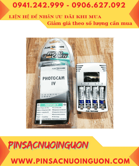 Ansman PhotoCam IV _Máy sạc 4viên pin AAA, Kèm sẳn 4 Pin sạc Camelion NH-AAA1100LBP2 LockBox