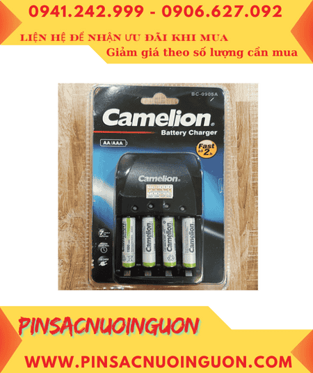 Camelion BC-0905A _Bộ sạc pin kèm 4 pin sạc Camelion AlwaysReady NH-AAA1100ARBP2 (AAA1100mAh 1.2v)