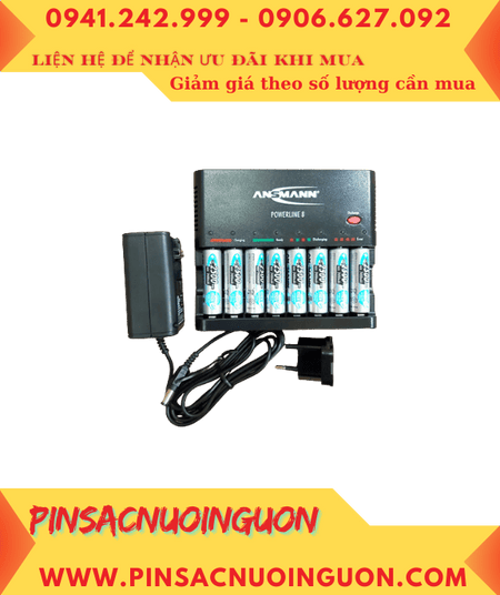 Ansman Powerline 8 _Bộ sạc pin Powerline 8 (kèm 8 pin sạc Ansman Mignon AA2500mAh 1.2v)