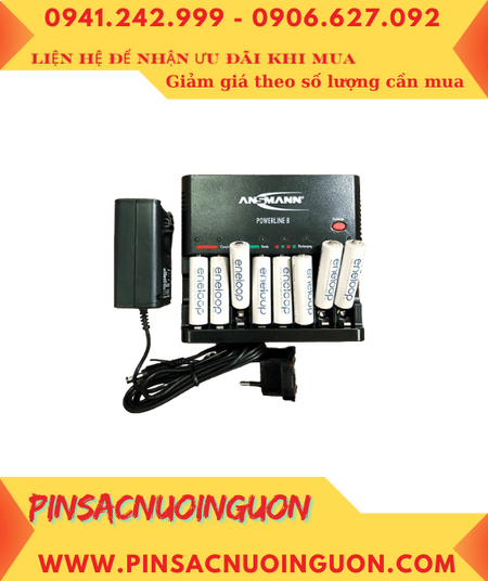 Ansman Powerline 8 _Bộ sạc pin Powerline 8 (kèm 8 pin sạc Eneloop AA2000mAh 1.2v_Made in Japan)