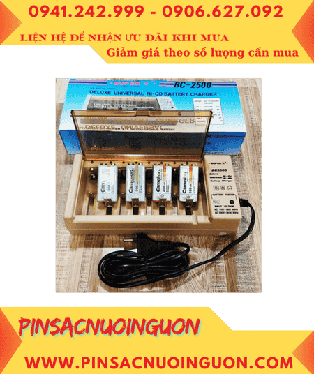 Super BC-2500, Bộ sạc 4viên Pin Kèm sẳn 4 Pin sạc Camelion NH-9v200ARBP1 AlwaysReady (9v-200mAh)