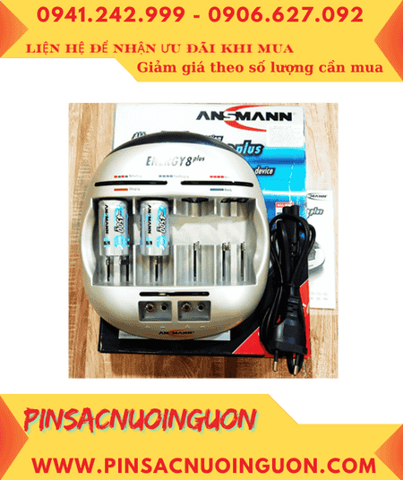 Ansman Energy 8 Plus _Bộ sạc 4 viên pin trung C 1.2v Kèm sẳn 2 Pin sạc Ansman C4500mAh -1.2v Mignon