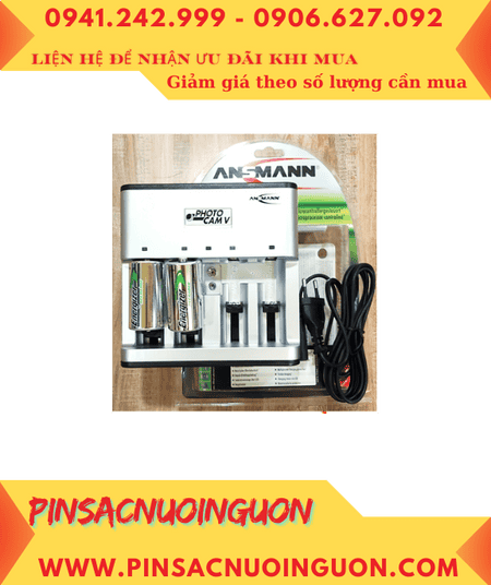 Ansman Photocam V, Bộ sạc 4viên pin C - Kèm sẳn 2 pin sạc Energizer NH35-BP2 (C2500mAh-1.2v) chính hãng