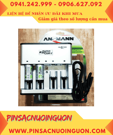 Ansman Photocam V, Bộ sạc 4viên pin C - Kèm sẳn 2 pin sạc Ansman C2500mAh-1.2v Mignon