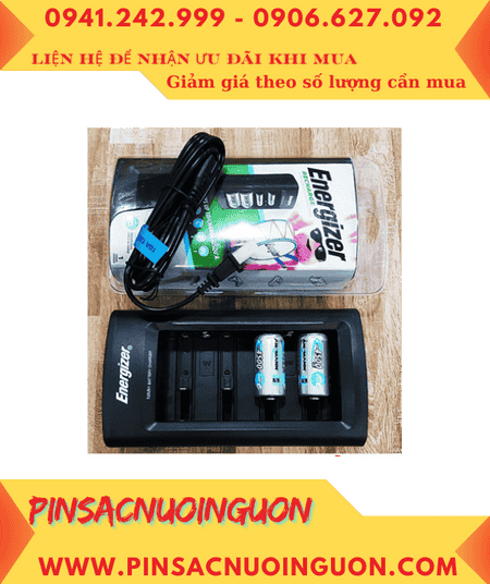 Energizer CHFC _Bộ sạc 4viên pin trung C 1.2v -Kèm sẳn 2 Pin sạc Ansman C4500mAh-1.2v Mignon chính hãng