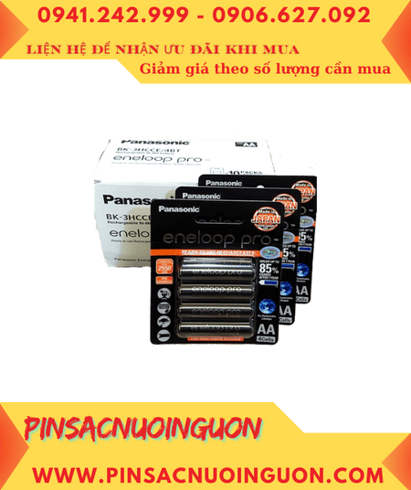 COMBO mua 01hộp (10vỉ=40viên) Pin sạc AA 1.2v Eneloop Pro BK-3HCCE/4BT (Nhật) _Giá chỉ 3.820.000/Hộp