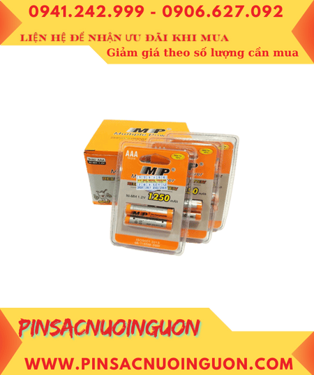 COMBO MUA 1hộp 12vỉ Pin sạc AAA 1.2v MP HR03 AAA 1250mAh _Giá chỉ 576.000đ/Hộp 24viên