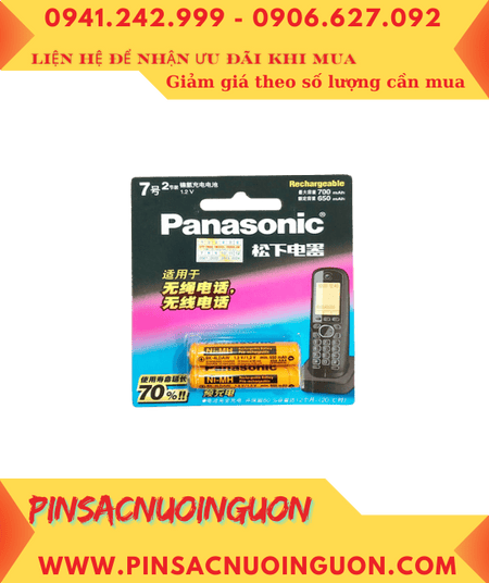 Panasonic BK-4LDAW; Pin sạc AAA 1.2v Panasonic BK-4LDAW (AAA650mAh) Cordless DECT _Vỉ 2viên