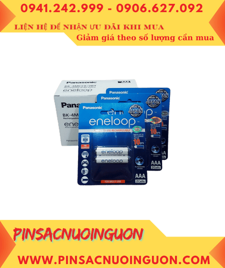 COMBO 01hộp (=20viên) Pin sạc AAA800mAh 1.2v Pana Eneloop BK-4MCCE/2BT _Giá chỉ 1.690.000đ