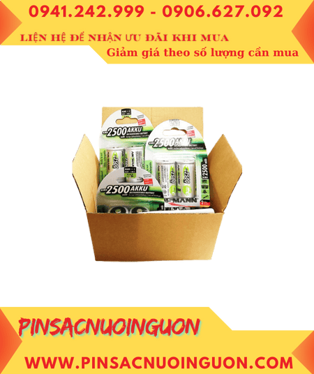 COMBO MUA 01 HỘP 6vỉ (12viên) Pin sạc C 1.2v Ansman C2500mAh HR14 _Giá chỉ 1.224.000đ/Hộp