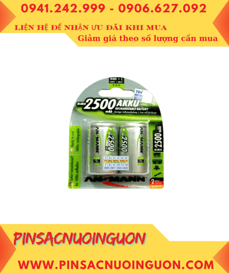Ansman C2500mAh HR14; Pin sạc C 1.2v Ansman C2500mAh HR14 chính hãng (Loại Vỉ 2viên)