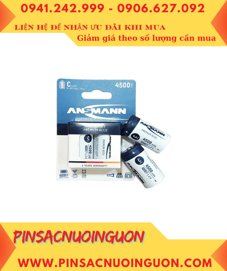 Ansman C4500mAh HR14; Pin sạc C 1.2v Ansman C4500mAh HR14 Mignon chính hãng (Loại vỉ 2viên)